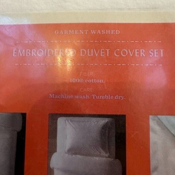 Opalhouse Garment Washed Embroidered Duvet Cover Set- Size Twin/Twin XL - Picture 4 of 9